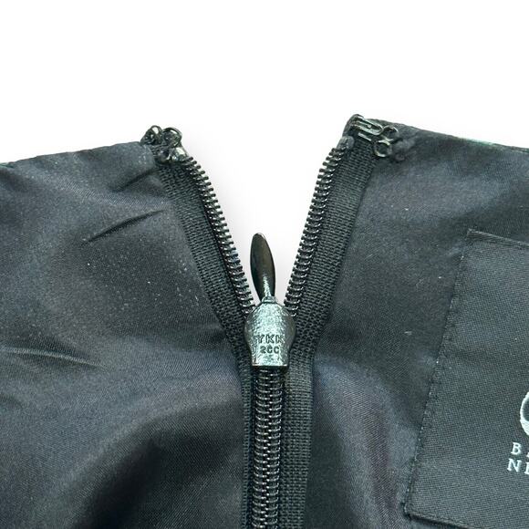 BARNEYS NEW YORK 100% Silk Pleated Dress Pencil Sheath Front Slit Jaguar Size 2 - Picture 7 of 9